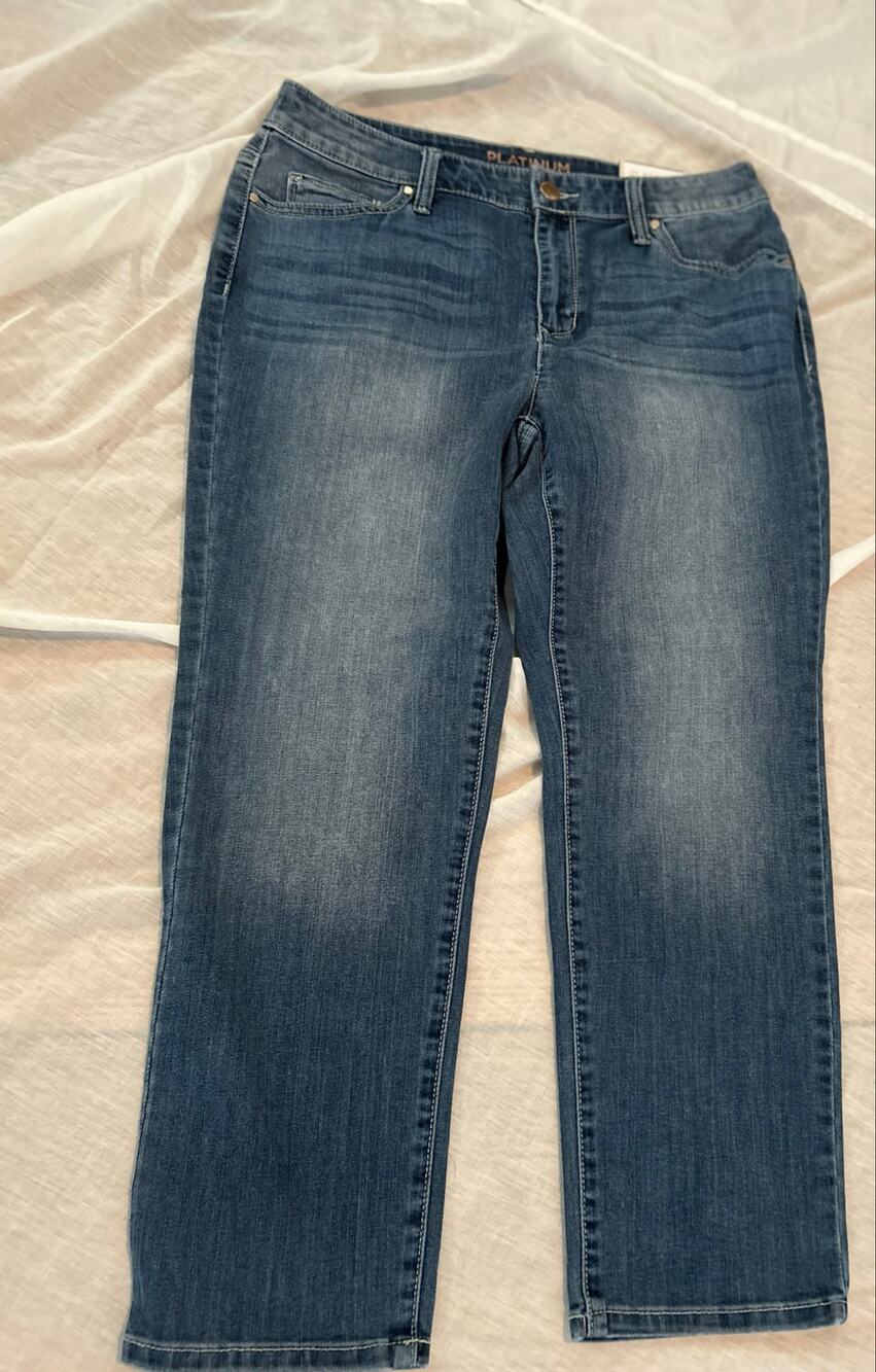 Chico platinum jeans striped size 0, cropped